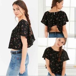 Flutter Sleeve Open Back Top